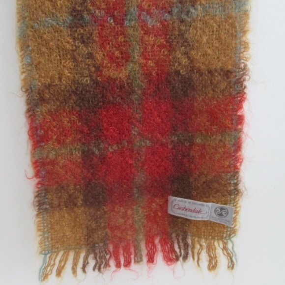Mohair Wool Scarf 9" x 50" Ireland Vintage Warm Autumn Colours - Picture 4 of 6